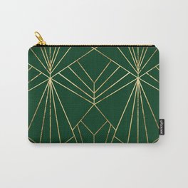 Art Deco in Emerald Green - Large Scale Carry-All Pouch