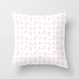 Pink Gems Pattern Throw Pillow