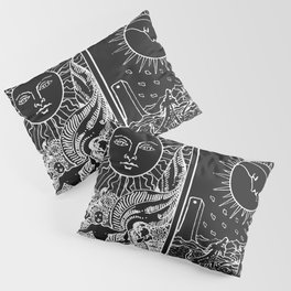 The Sun and Moon Tarot Cards | Obsidian & Pearl Pillow Sham