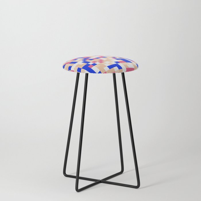 Abstract Multicolor Halftone Background.  Counter Stool