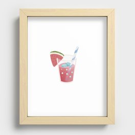 Cute watermelon Drawing Recessed Framed Print