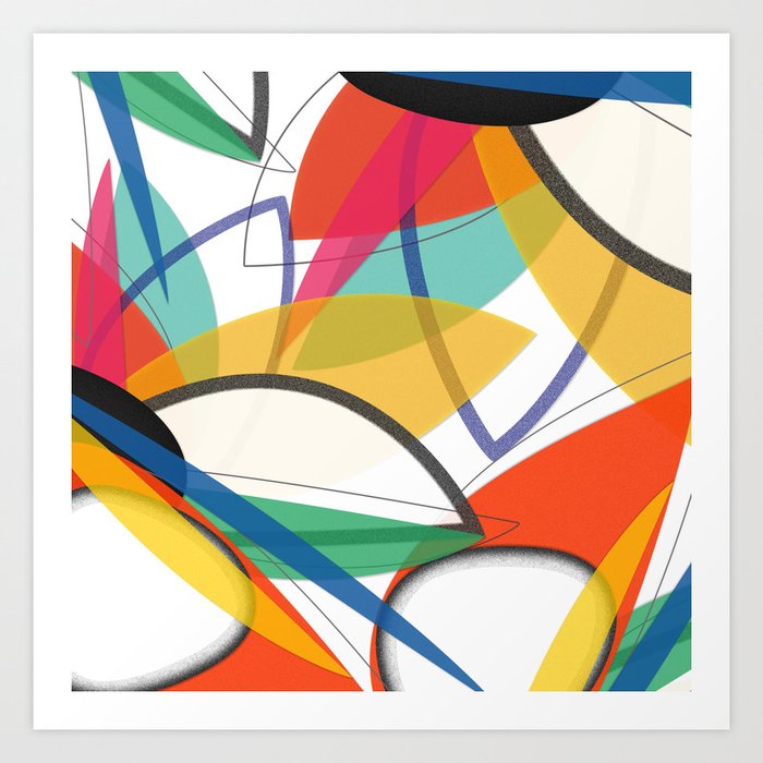 Contemporary Composition Of Multicolored Abstract Flowers