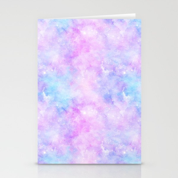 Pink Blue Galaxy Painting Stationery Cards