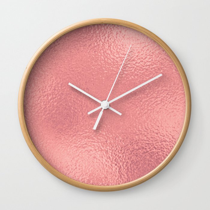 Simply Metallic in Warm Rose Gold Wall Clock