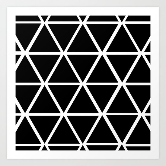 BLACK & WHITE TRIANGLES 2 Art Print
