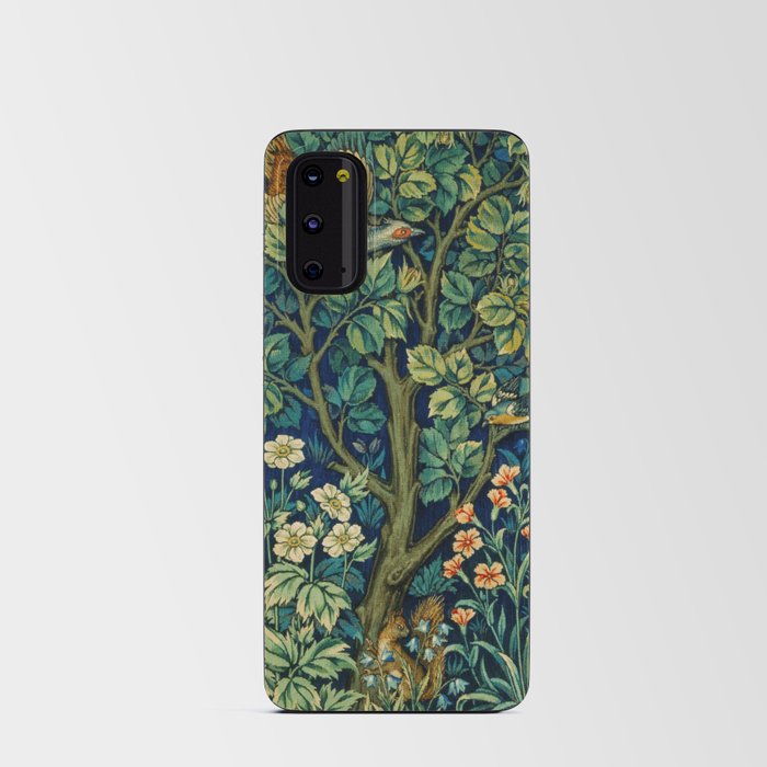 William Morris and John Henry Dearle's Cock Pheasant 19th Century textile floral woodland fabric artwork  Android Card Case