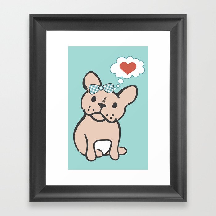 French Bulldog Love Framed Art Print