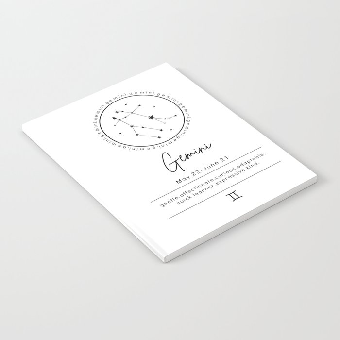 Gemini | B&W Zodiac Notebook