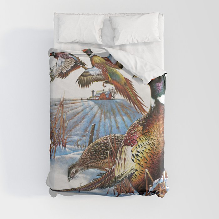 Pheasant Farm Duvet Cover