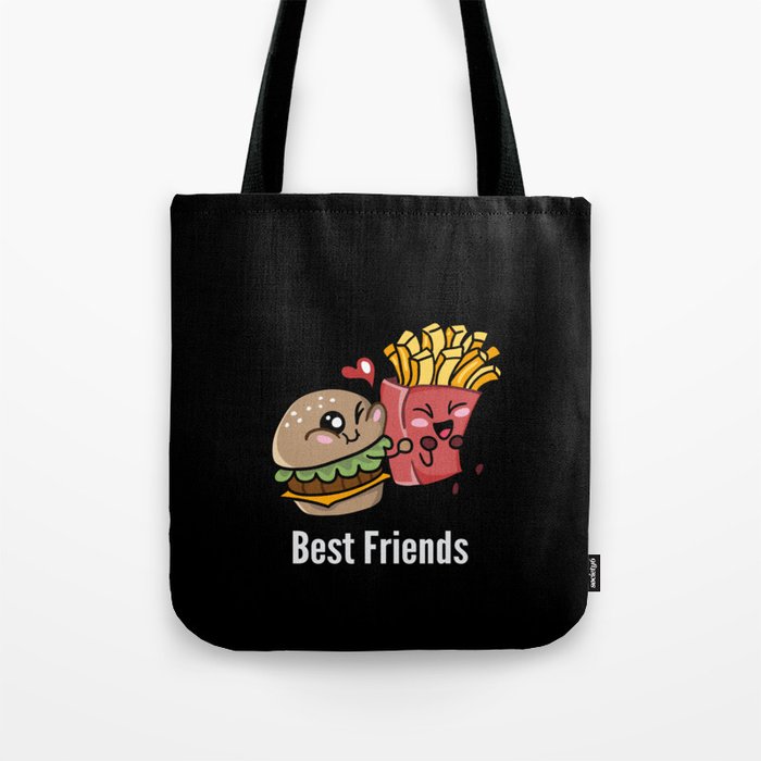 Best Friends Funny and Cute Burger and Fries Tote Bag