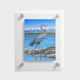 Great Blue Heron Rocky Mountain View Floating Acrylic Print