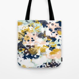 Sloane - Abstract painting in modern fresh colors navy, mint, blush, cream, white, and gold Tote Bag