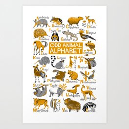 Odd Animal Alphabet Art Print