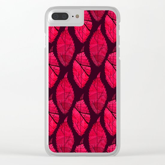 Red velvet leaves Clear iPhone Case