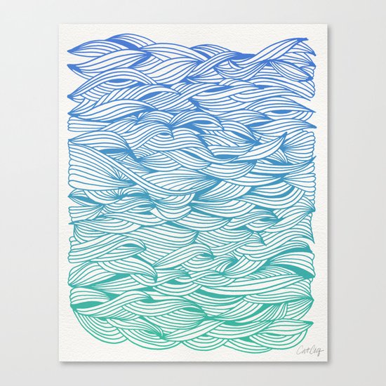 Ombré Waves Canvas Print