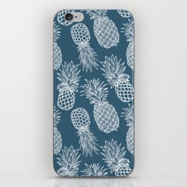 Fresh Pineapples Blue & White iPhone Skin