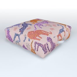 Colourful tigers party pattern  Outdoor Floor Cushion