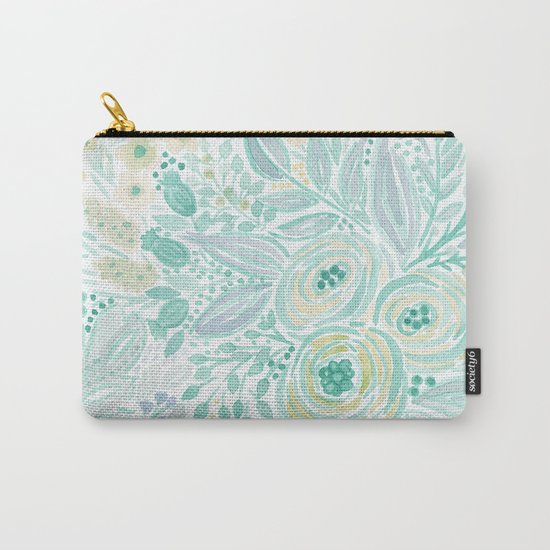 Watercolor . Flower meadow . 2 Carry-All Pouch