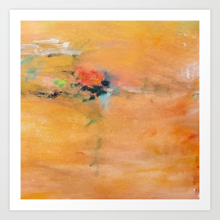 Light Orange Monet's Theme of Waterlilies Art Print