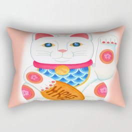 Japanese Lucky Cat Maneki Neko Rectangular Pillow