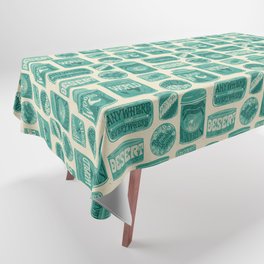 Vagabond’s Cupboard - teal and cream Tablecloth