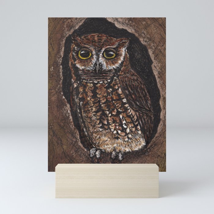 Eastern Screech Owl Color Mini Art Print