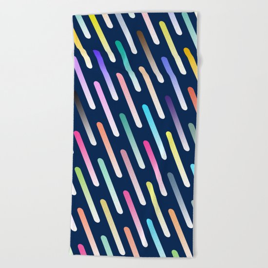 Abstract cosmic rain Beach Towel