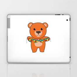 Autism Awareness Month Puzzle Heart Orange Bear Laptop Skin