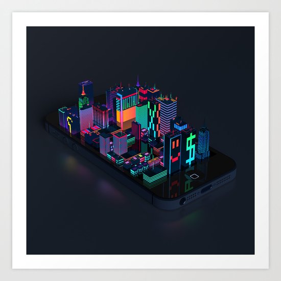 Digital City Art Print