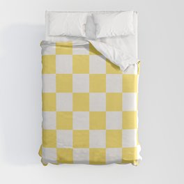 Sunny Yellow Checkerboard Pattern Palm Beach Preppy Duvet Cover