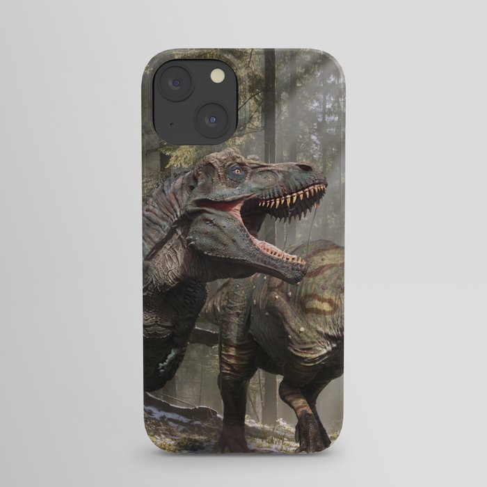 Tyrannosaurus hunting edmontosaurus iPhone Case