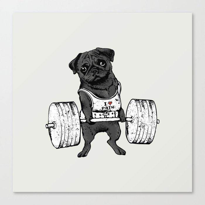 Society6 ケース Pug Workout by Huebucket Today Workout with the pug Art Print by Huebucket | Society6