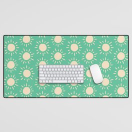 Retro Sun Pattern - Green Cream Palette Desk Mat