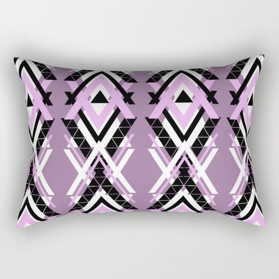Geometric Columns - Pastel Purple Triangles Pattern Rectangular Pillow