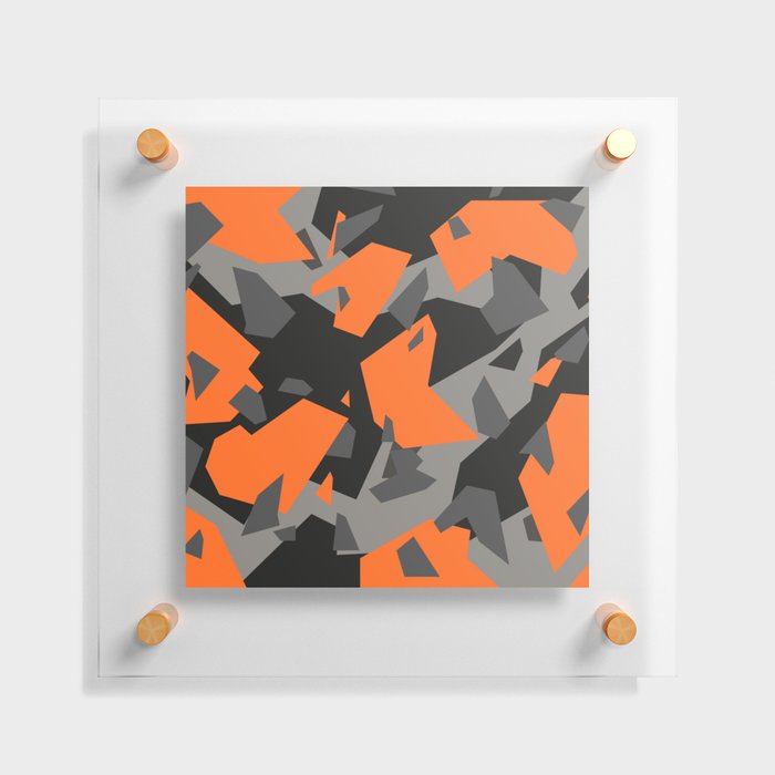 Black\Grey\Orange Geometric camo Floating Acrylic Print