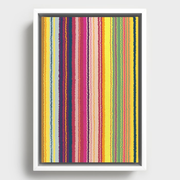 Rainbow stripes pattern Framed Canvas