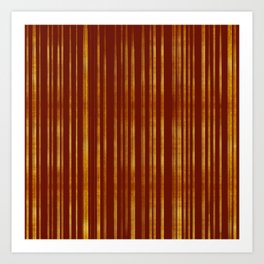 Golden and Terracotta Color Stripes Pattern Art Print