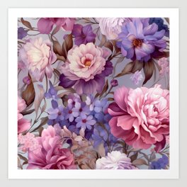 Blossom Floral Seamless Pattern Art Print