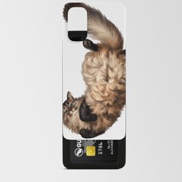 Cute Siberian cat lies tummy up Android Card Case