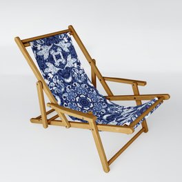 Boho Blue Medallion Sling Chair