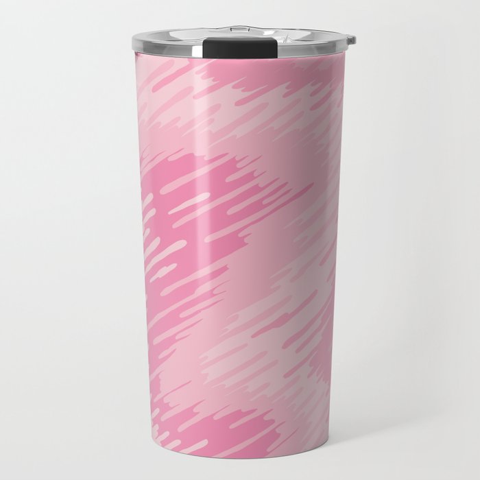 Pink abstract swirls pattern, Line abstract splatter Digital Illustration Background Travel Mug