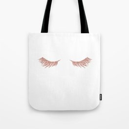 Pretty Lashes Rose Gold Glitter Pink Tote Bag