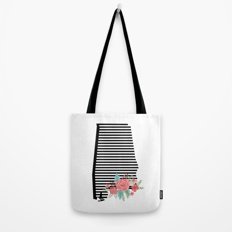 Alabama State Silhouette University Of Crimson Tide Fl College Football Gifts Tote Bag