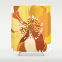 Golden Sunshine Flower Shower Curtain