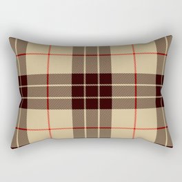 Tan Tartan with Black and Red Stripes Rectangular Pillow