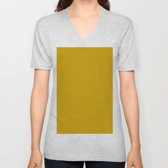 Molten Metal Yellow V Neck T Shirt