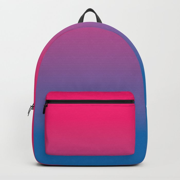 Bright Flamingo Pink to Biscayne Bay Blue Ombre Shade Color Fade Backpack