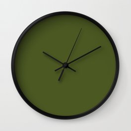 Colors of Autumn Maple Dark Green Solid Color Wall Clock