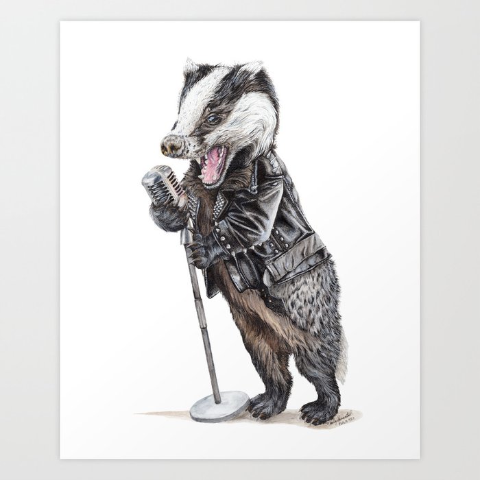Rock'n Badger Art Print