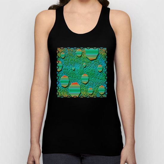 Celestial Octagon Orbs of Planet Uranus Unisex Tank Top